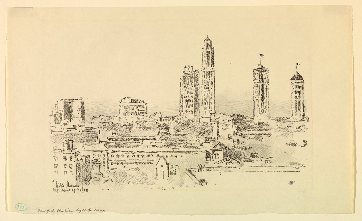 Horizonte de Nova York – Edifícios leves de Childe Hassam