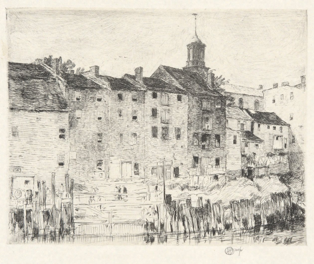 Armazéns antigos, Portsmouth de Childe Hassam
