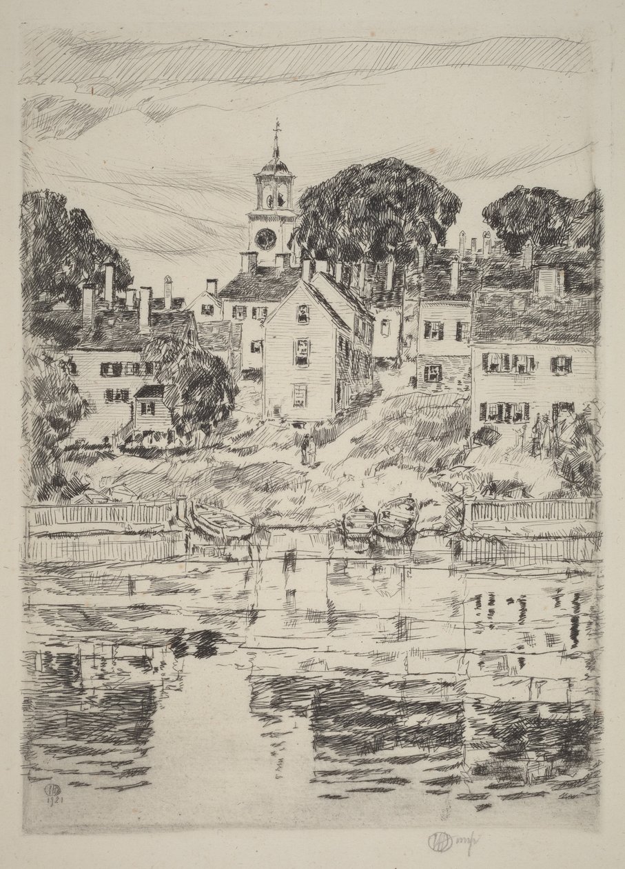 A torre da igreja, Portsmouth de Childe Hassam
