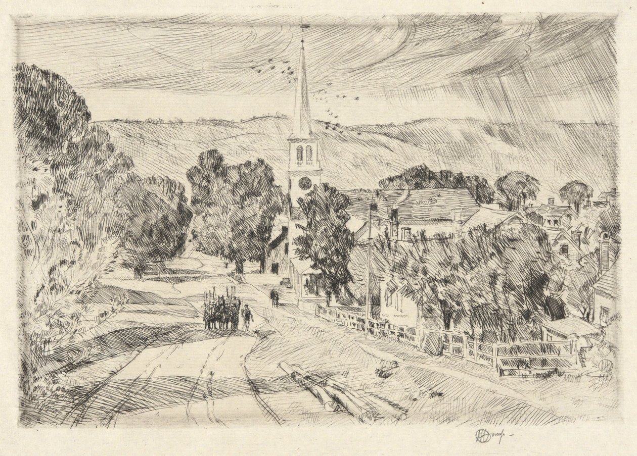 Vermont Village, 1923 de Childe Hassam