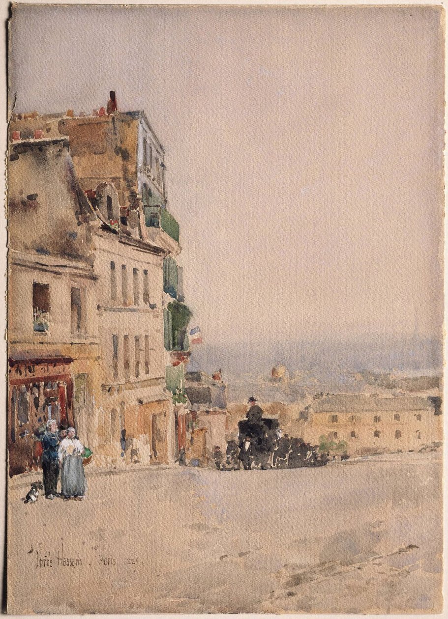 Vista em Montmartre, Paris de Childe Hassam