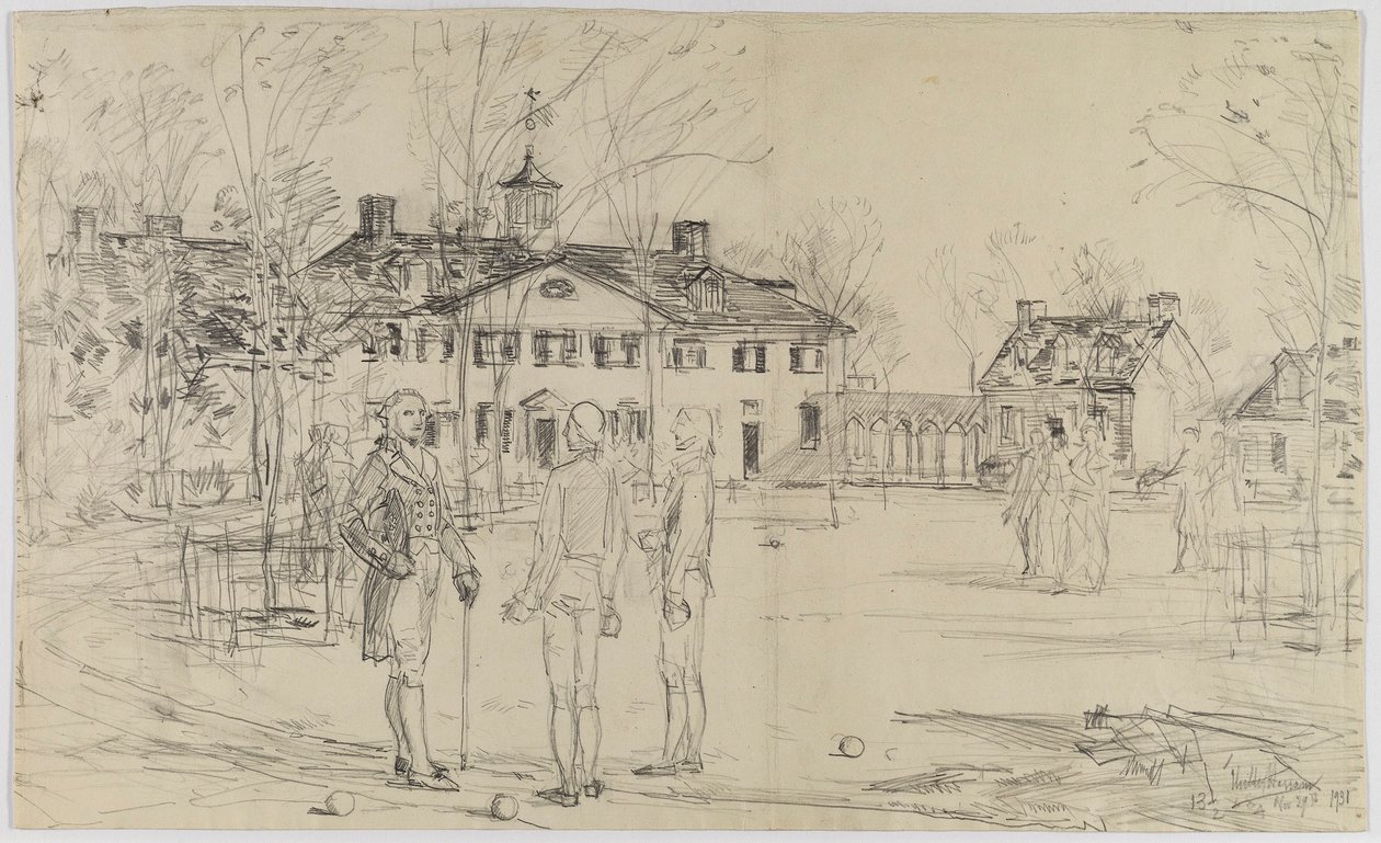 Washington em Mount Vernon de Childe Hassam