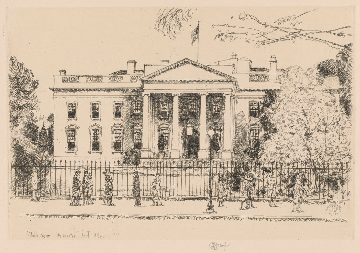 Casa Branca, Washington, 1925 de Childe Hassam