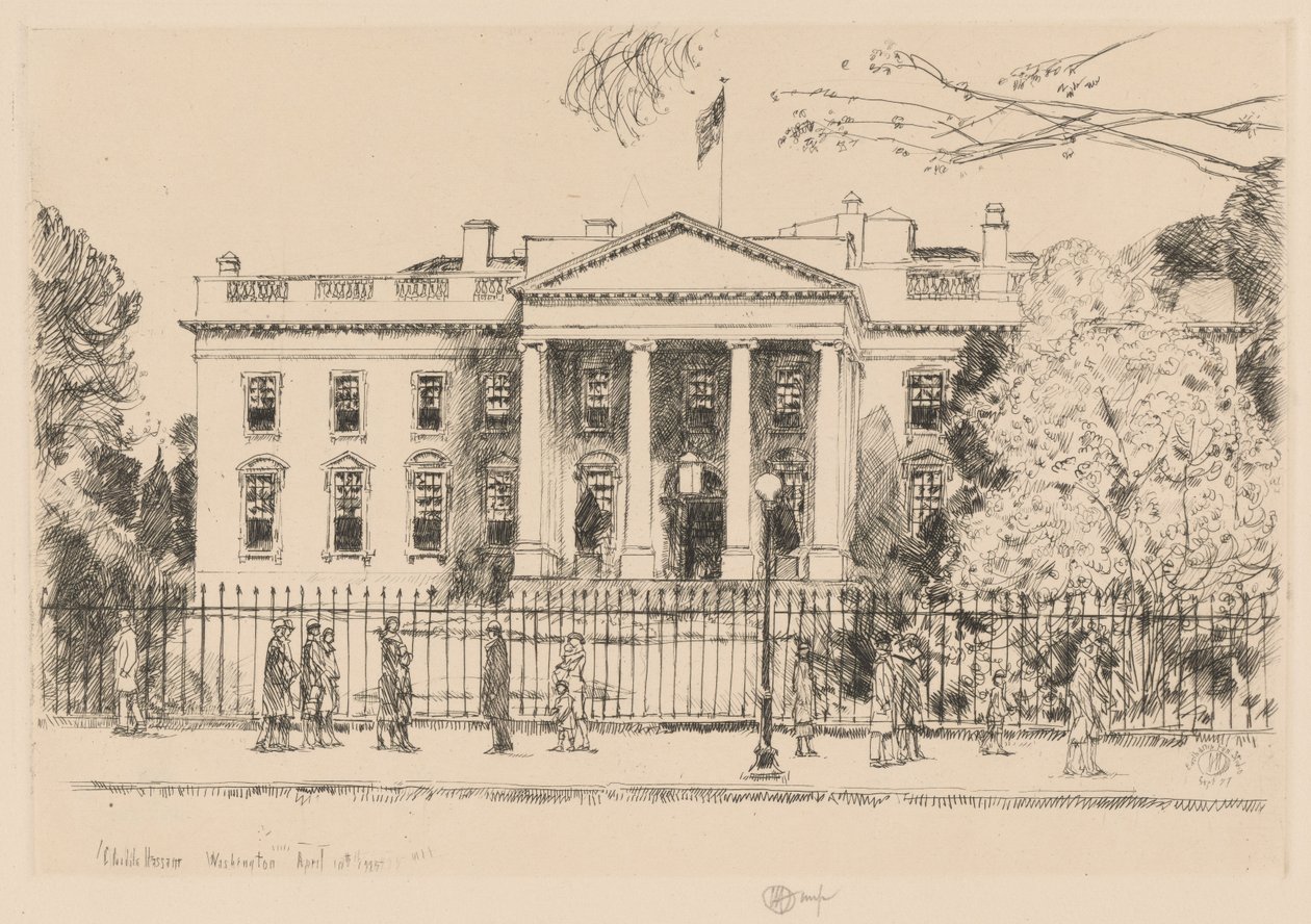 Casa Branca, Washington, 1925 de Childe Hassam