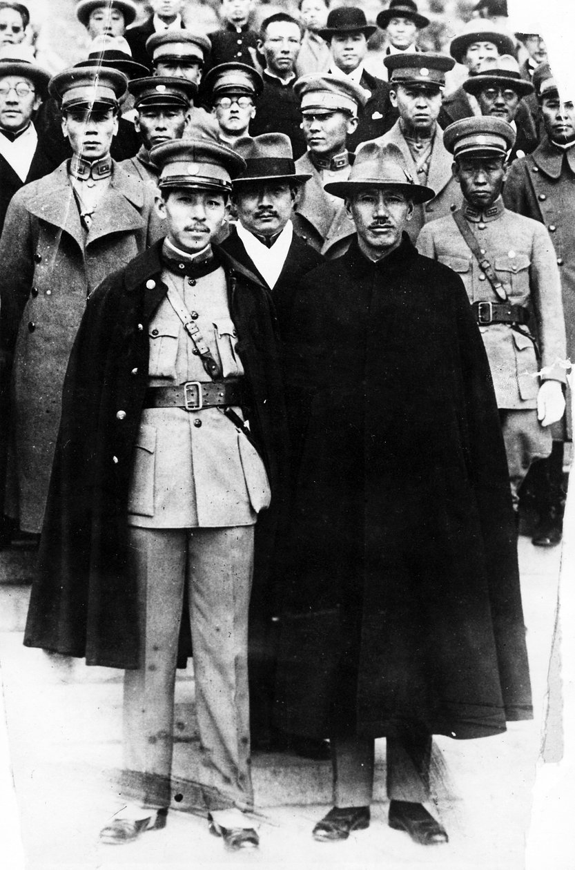Chiang Kai-shek com líderes militares, c.1940-60 de Chinese Photographer