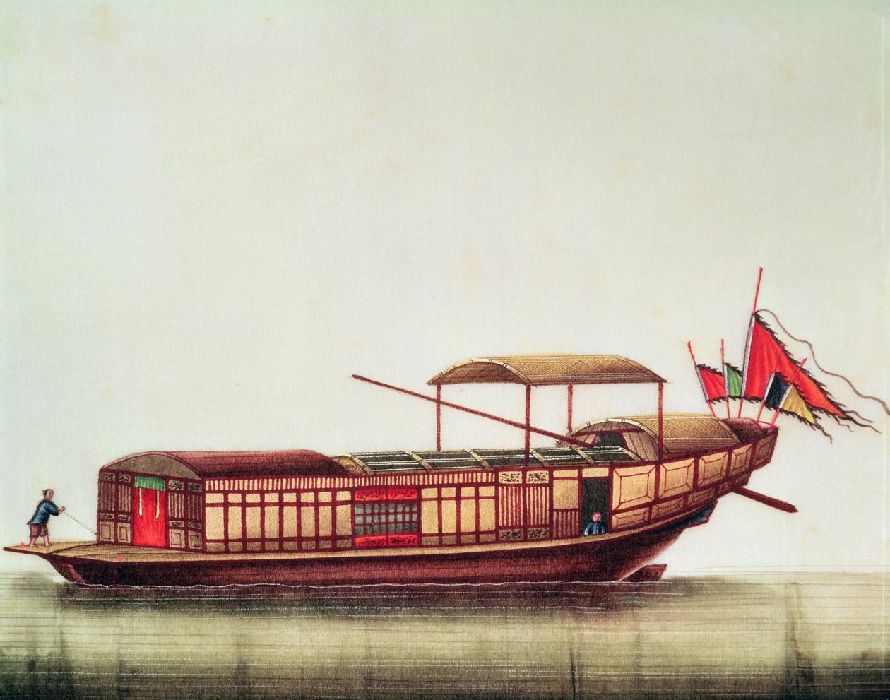Uma sampana chinesa, período Qianlong (1736-96) de Chinese School