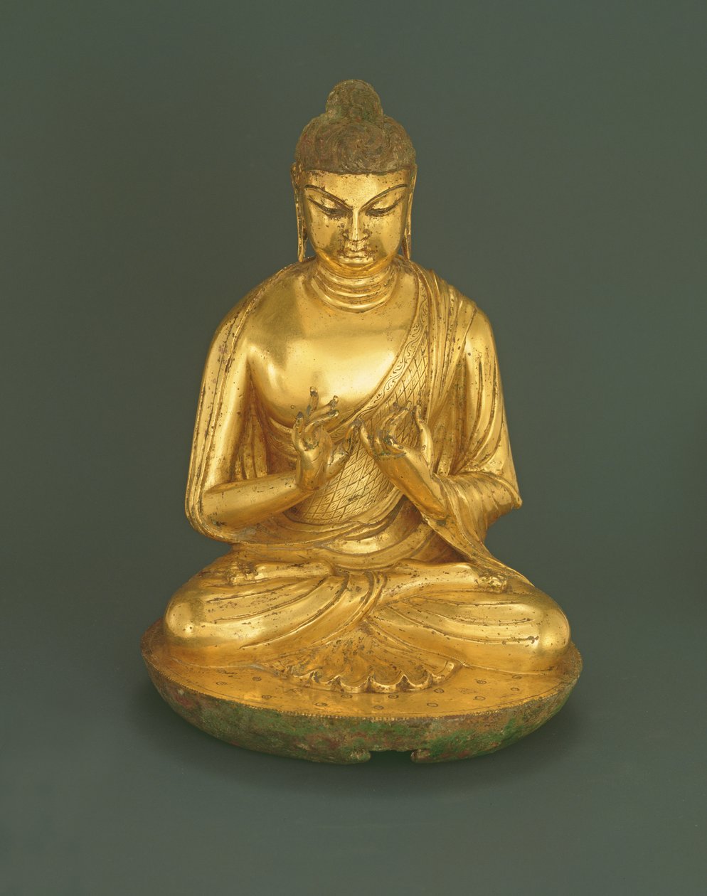 Buda Vairocana (Dari), dinastia Tang (618-907), início do século VIII (bronze com chumbo) de Chinese School