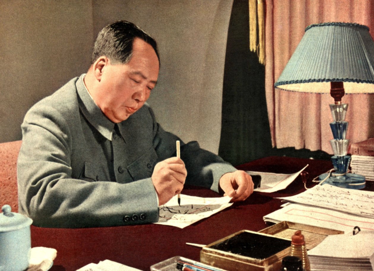 Retrato do chefe de estado chinês Mao Tse-Tung (Mao Ze-Dong ou Mao Zedong ou Mao Tse Toung ou Mao Tso Tong) (1893-1976). China, por volta de 1960. de Chinese Photographer