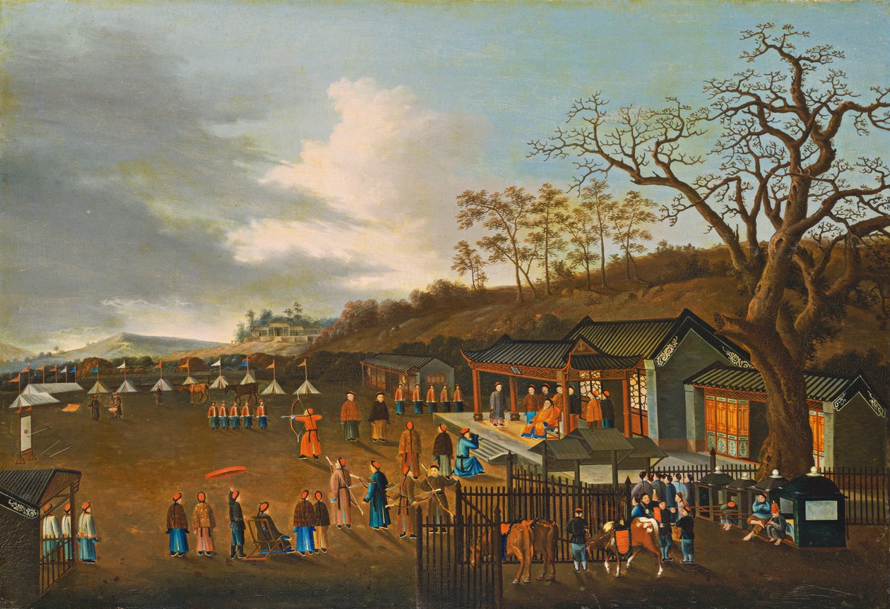 Concurso de tiro com arco de Chinese Qing Dynasty