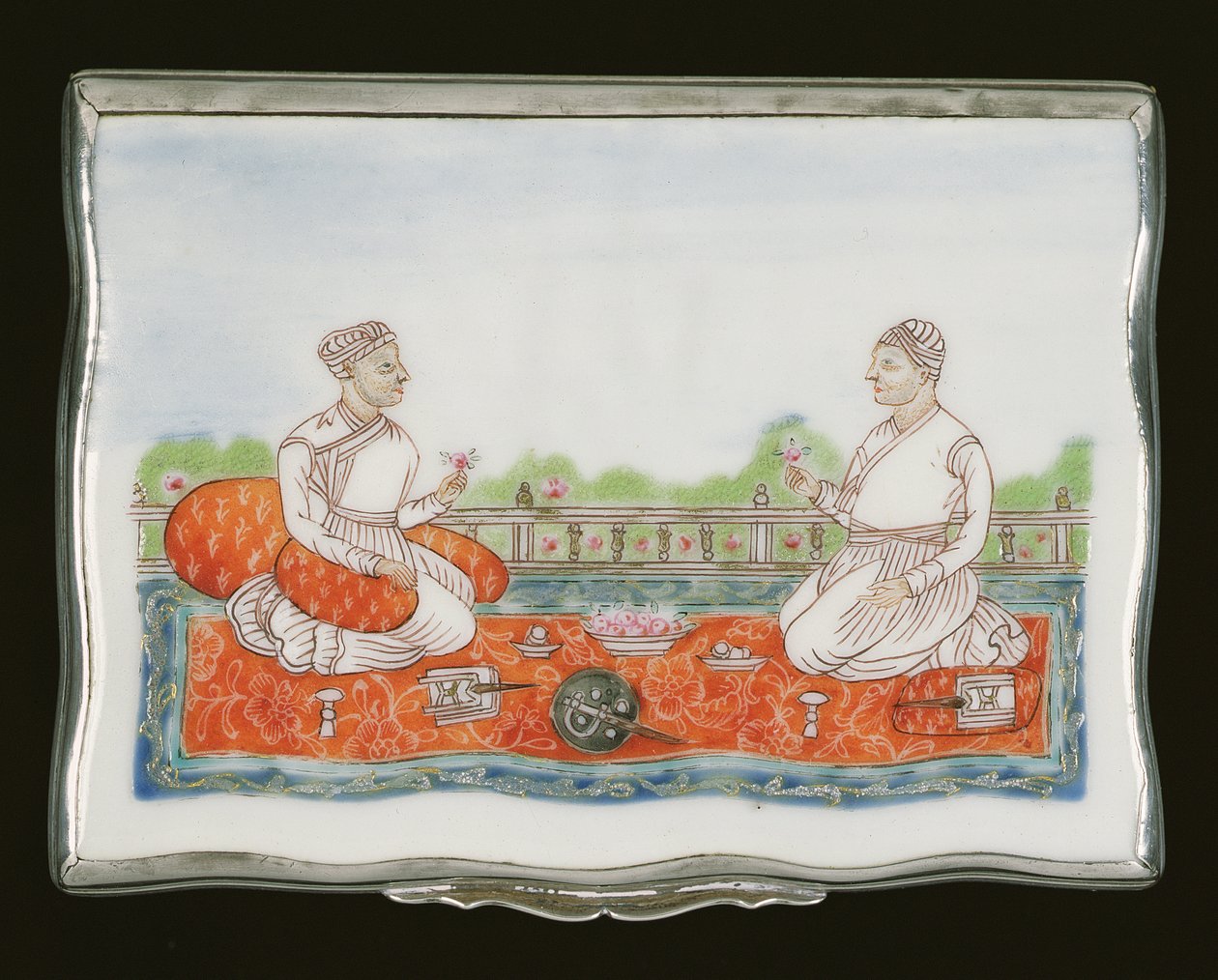 Uma caixa de rapé Mughal, Qianlong período (1736-95) c.1760 (porcelana) (ver também 314539) de Chinese School