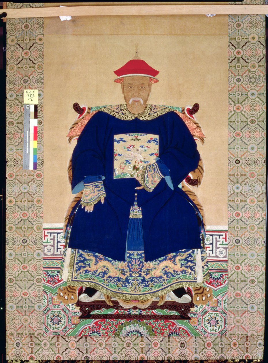 Retrato do ancestral, final do século XVII ou início do século XVIII de Chinese School