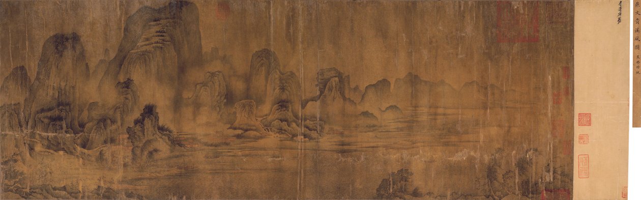 Brisa ao longo de um córrego da montanha, rolo de mão de Chinese School