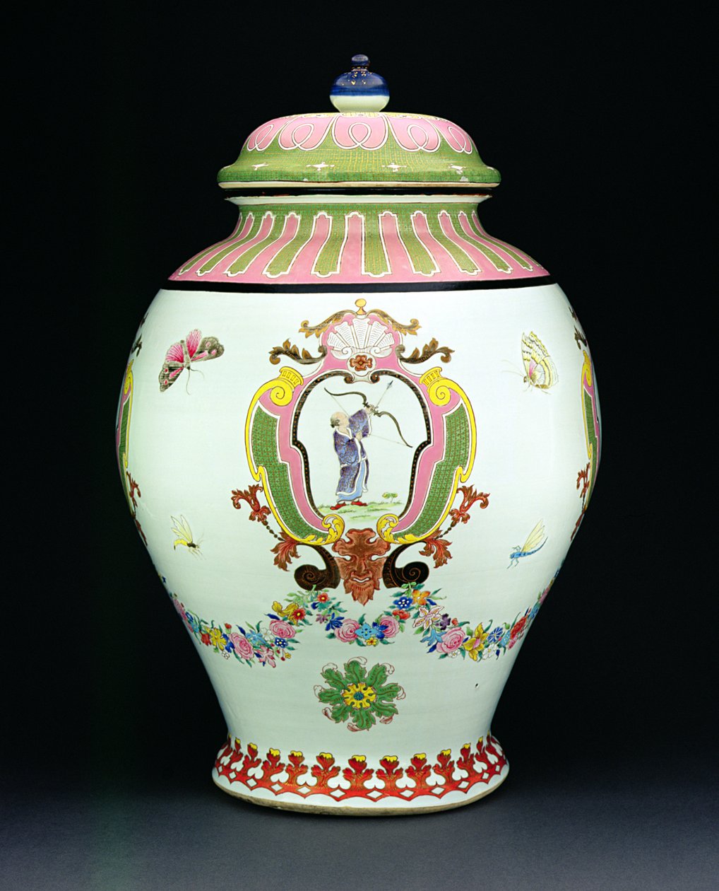 Cisterna pintada com um desenho de Cornelis Pronk (1691-1759) c.1730 (porcelana) (ver 206565 para bacia) de Chinese School