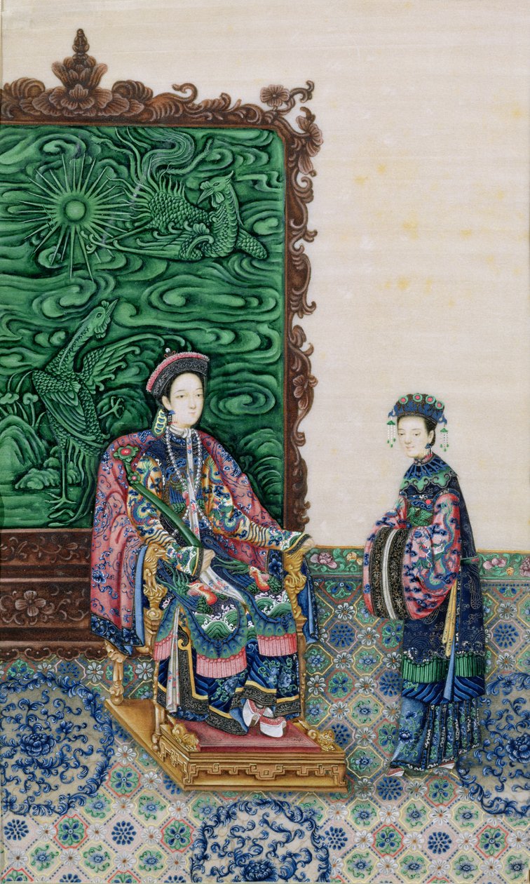 Imperatriz sentada com uma dama de Chinese School