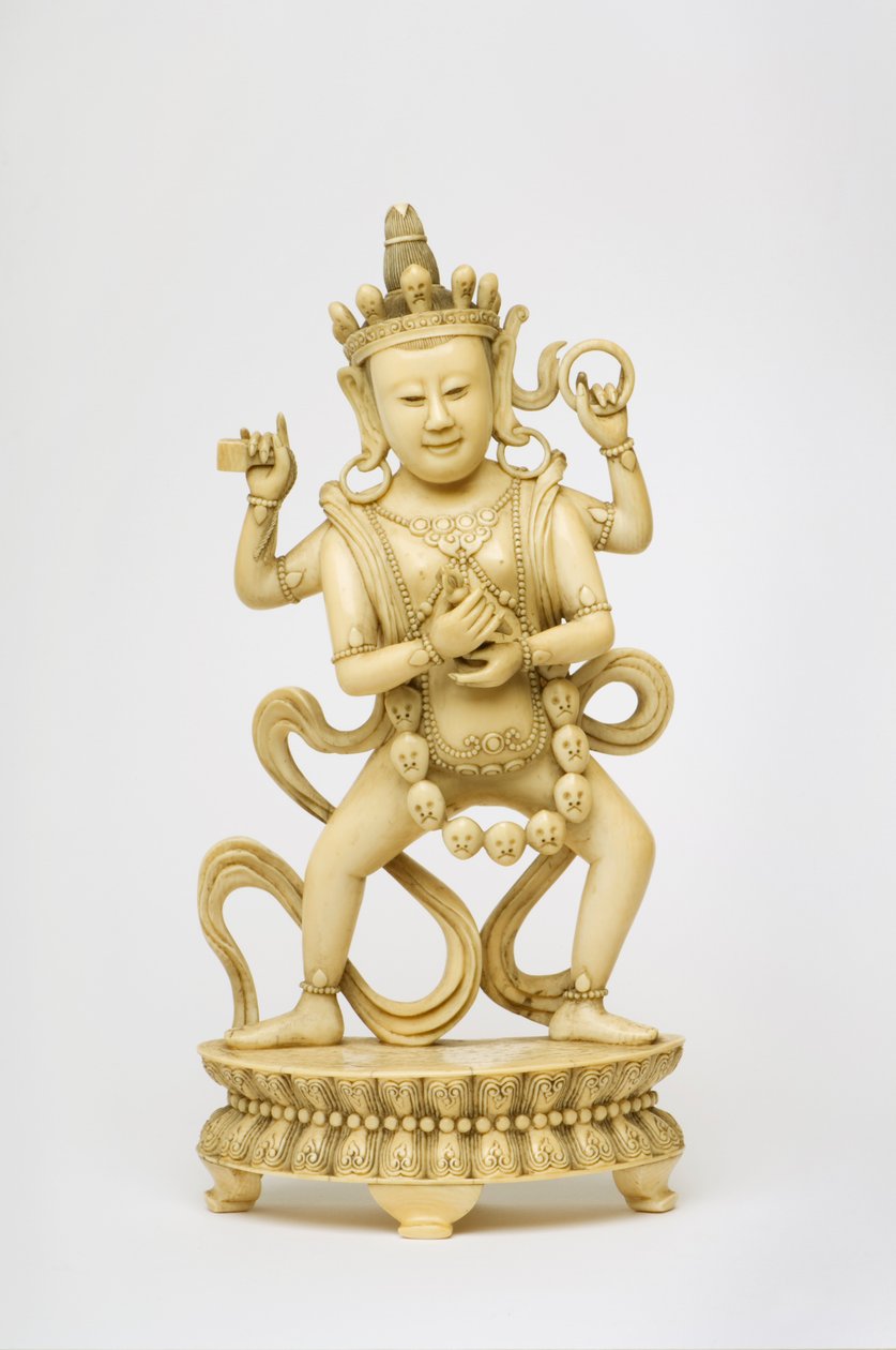 Figura da deusa indiana Kali segurando um raio de Chinese School