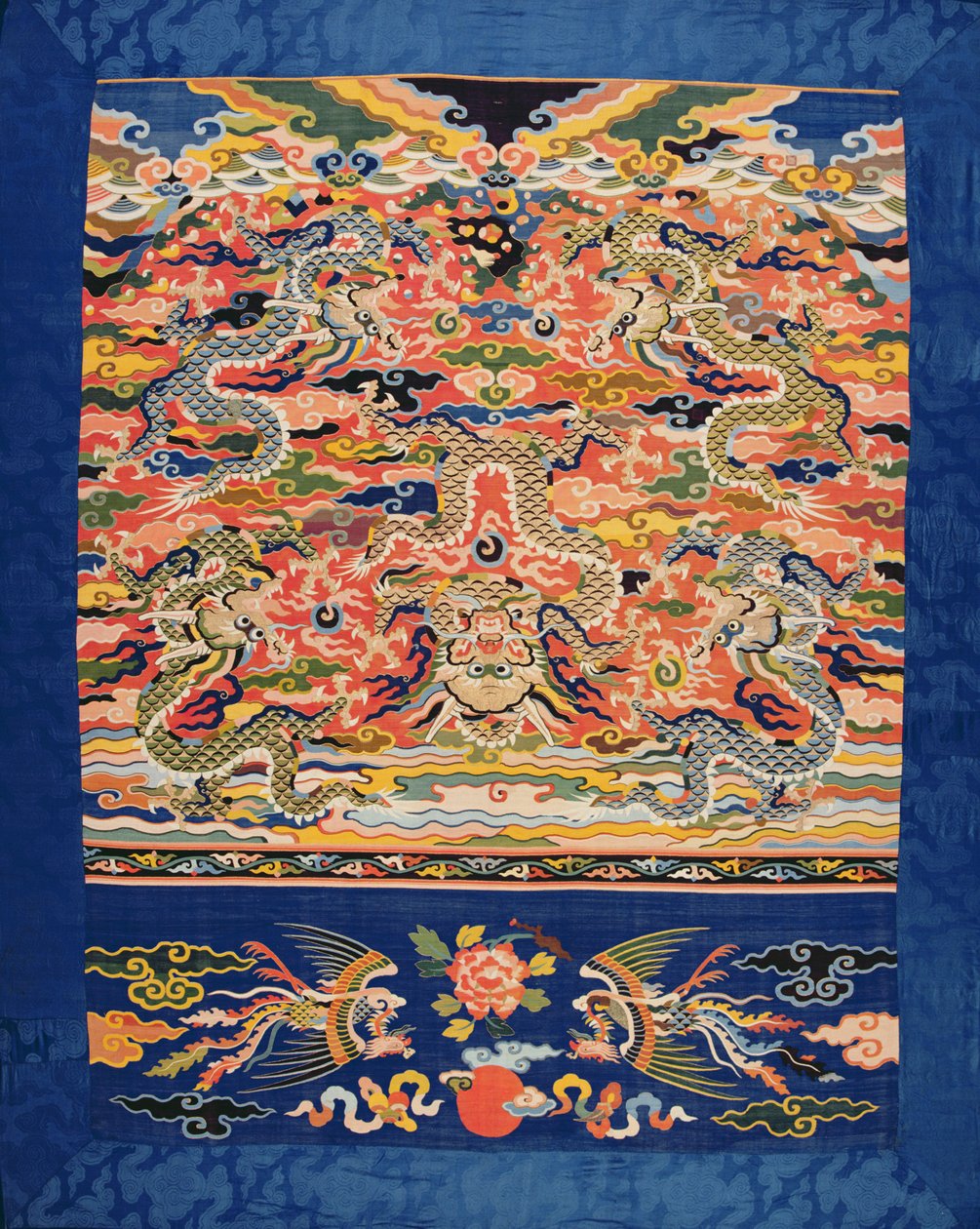 Cinco-dragão Kossu, período de Wanli, 1573-1619 (seda) de Chinese School