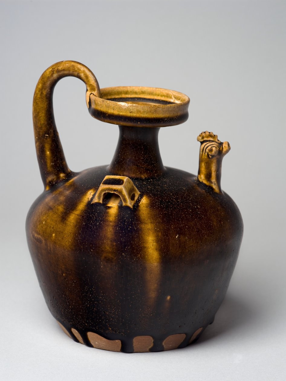 Hu com decoração de cabeça de galinhas, Jin Oriental, 317-420 (mercadoria vidrada) de Chinese School