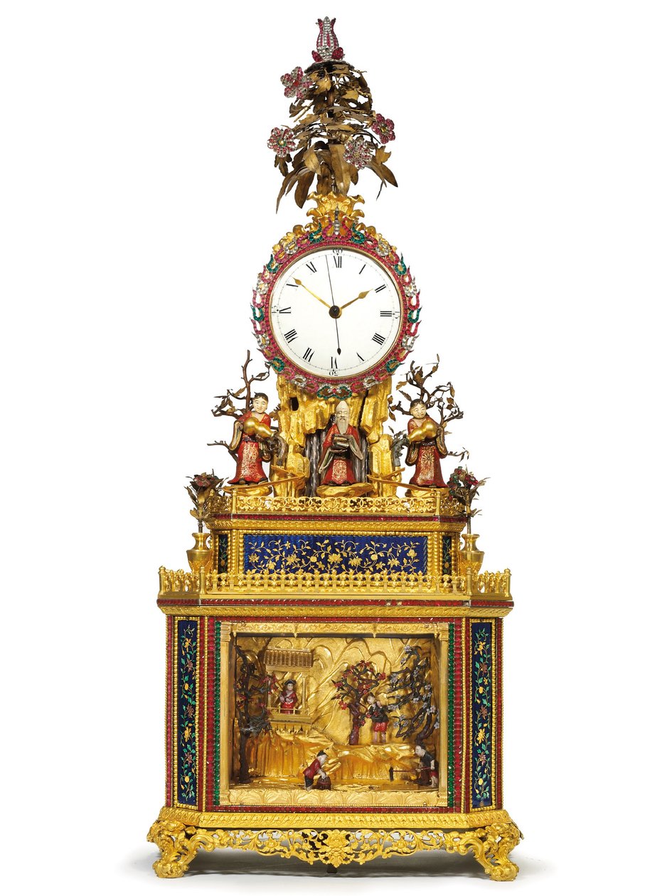 Relógio imperial impressionante, musical e autômato "Daoist Immortal", workshops de Guangzhou, período Qianlong, 1736-1795 de Chinese School