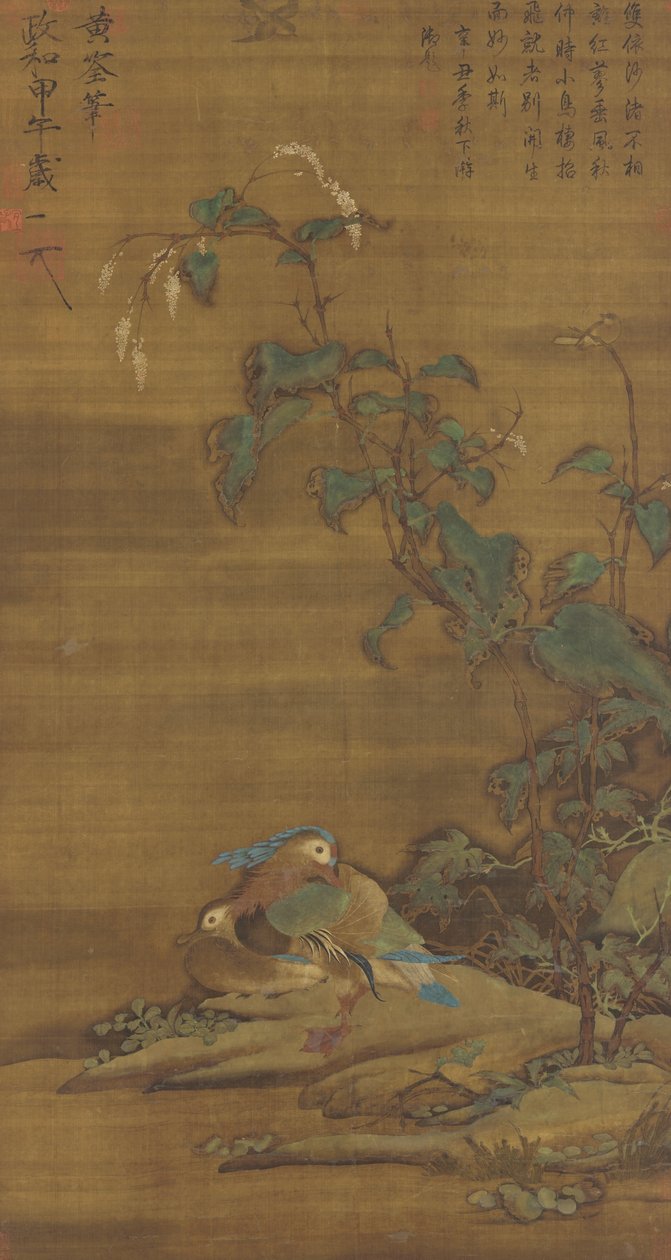 Mandarim patos sob smartweed, Dinastia Ming ou Qing, do século XV ao XVIII de Chinese School