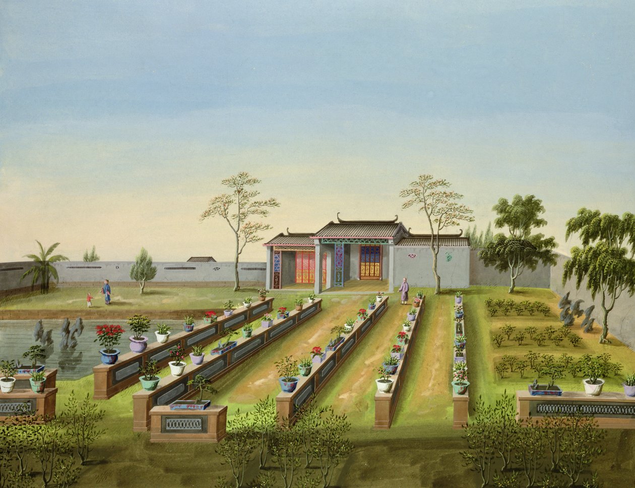 Berçário Jardim, c.1820-40 (wc no papel) de Chinese School