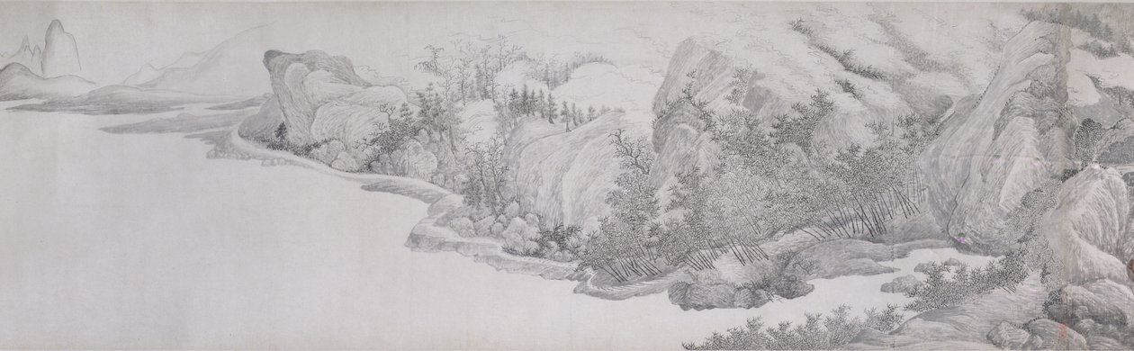 Passando o verão no Thatched Hall of the Inkwell (tinta no papel) de Chinese School