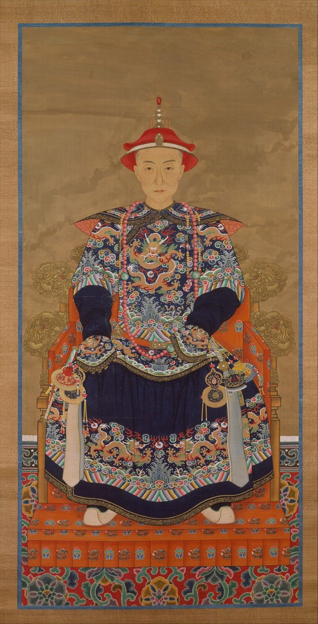 Retrato, de, Qianlong, imperador, como, um, homem jovem, penduradas, rolam de Chinese School