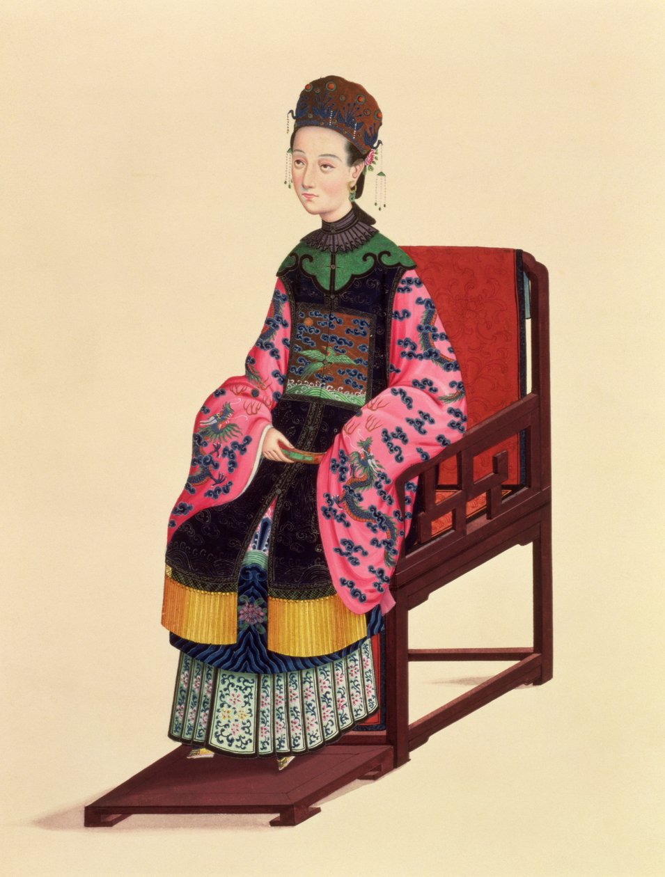 Retrato de uma mulher tártara (wc) de Chinese School