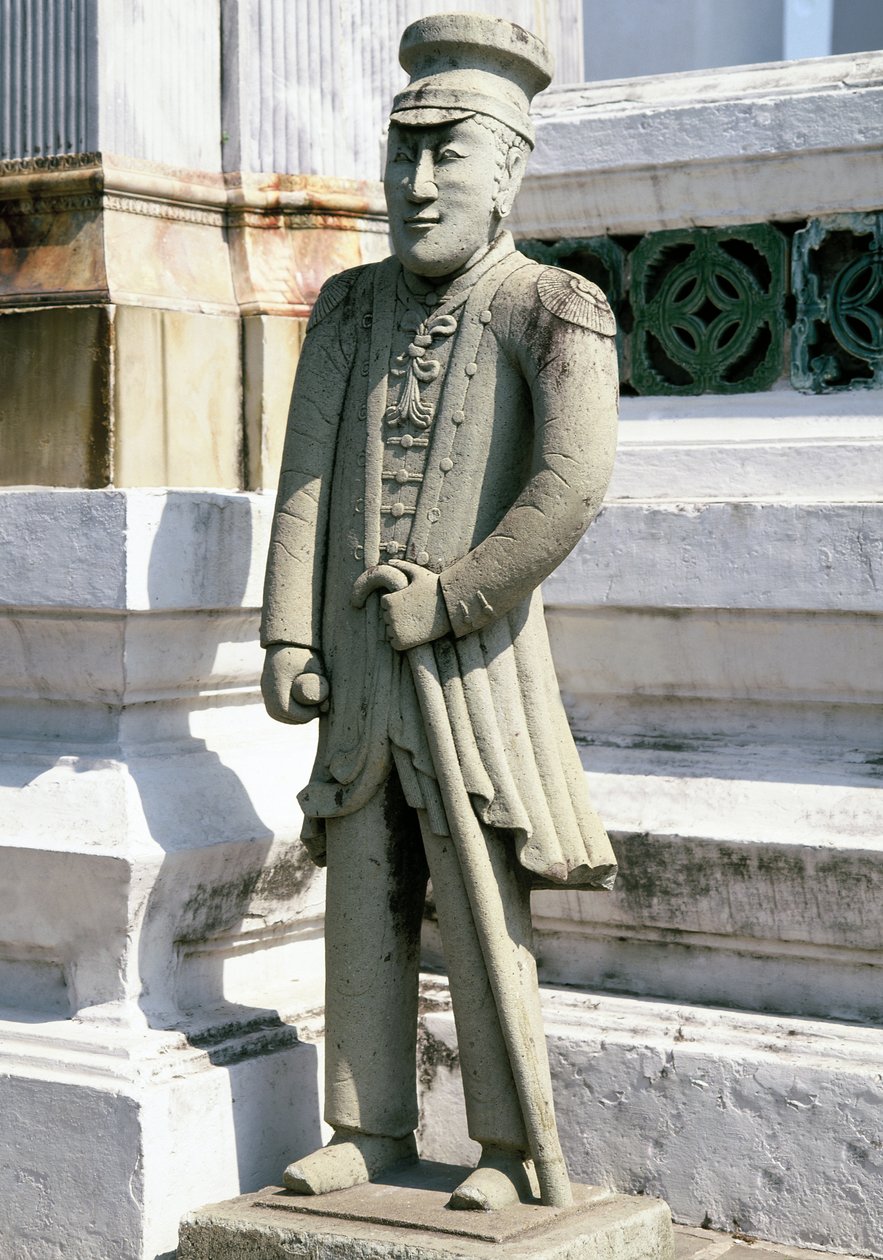 Estátua de um soldado europeu de Chinese School