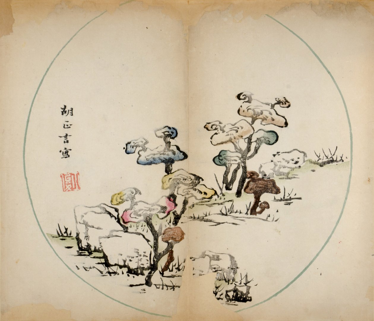 Dez estampas de estúdio de bambu, 1643 (xilogravura) de Chinese School
