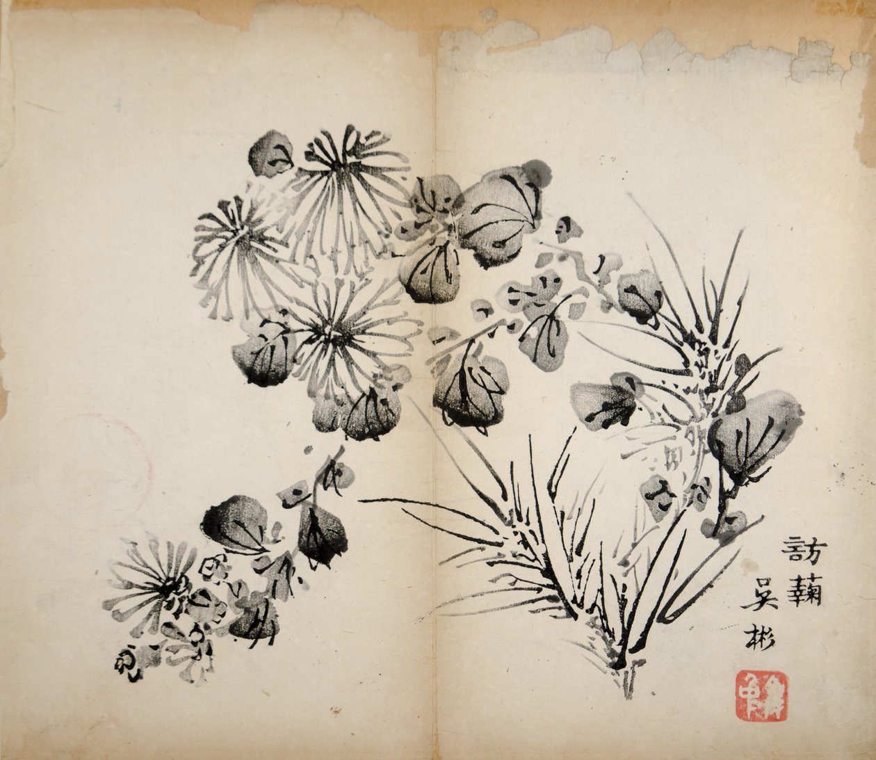 Dez estampas de estúdio de bambu, 1643 (xilogravura) de Chinese School