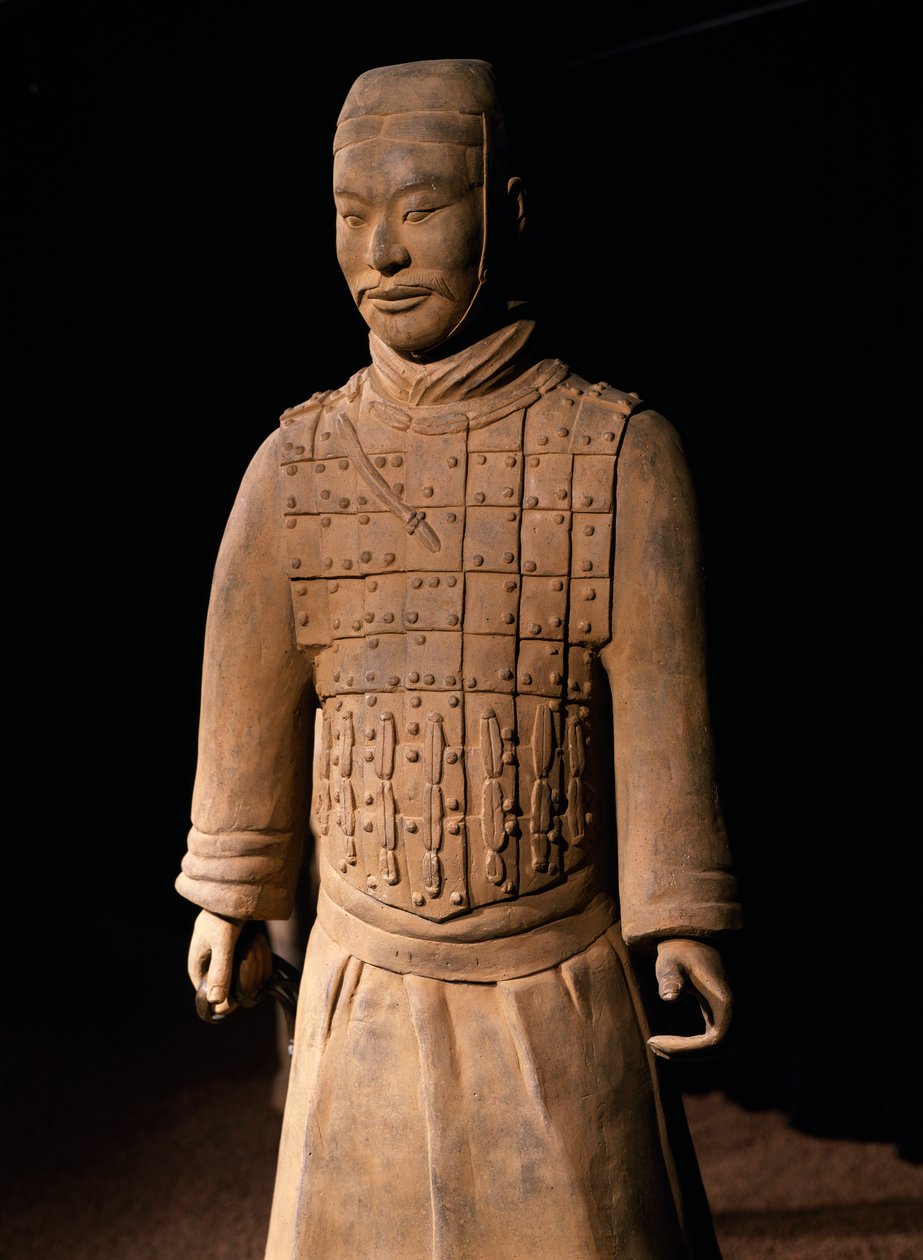 Guerreiro do Exército de Terracota, Mausoléu do Imperador Qin Shi Huang, século III a.C. (foto) de Chinese School