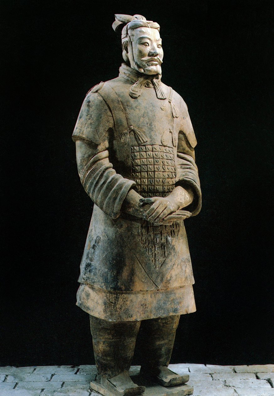 Guerreiro do Exército de Terracota, Mausoléu do Imperador Qin Shi Huang, século III a.C. (foto) de Chinese School