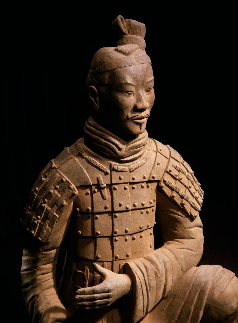 Guerreiro do Exército de Terracota, Mausoléu do Imperador Qin Shi Huang, século III a.C. (foto) de Chinese School