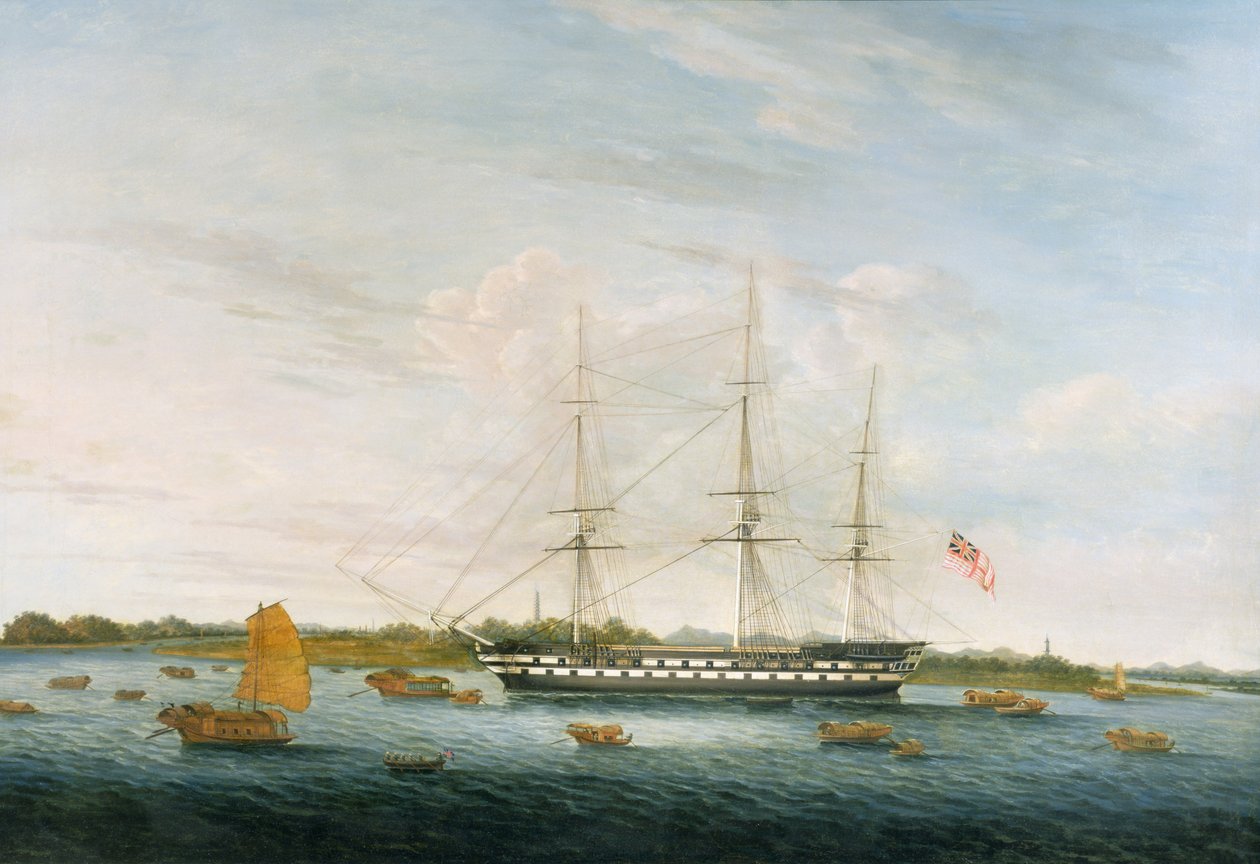 O Honorável Companheiro das Índias Orientais O Conde de Balcarras no Cantão, 1816 de Chinese School
