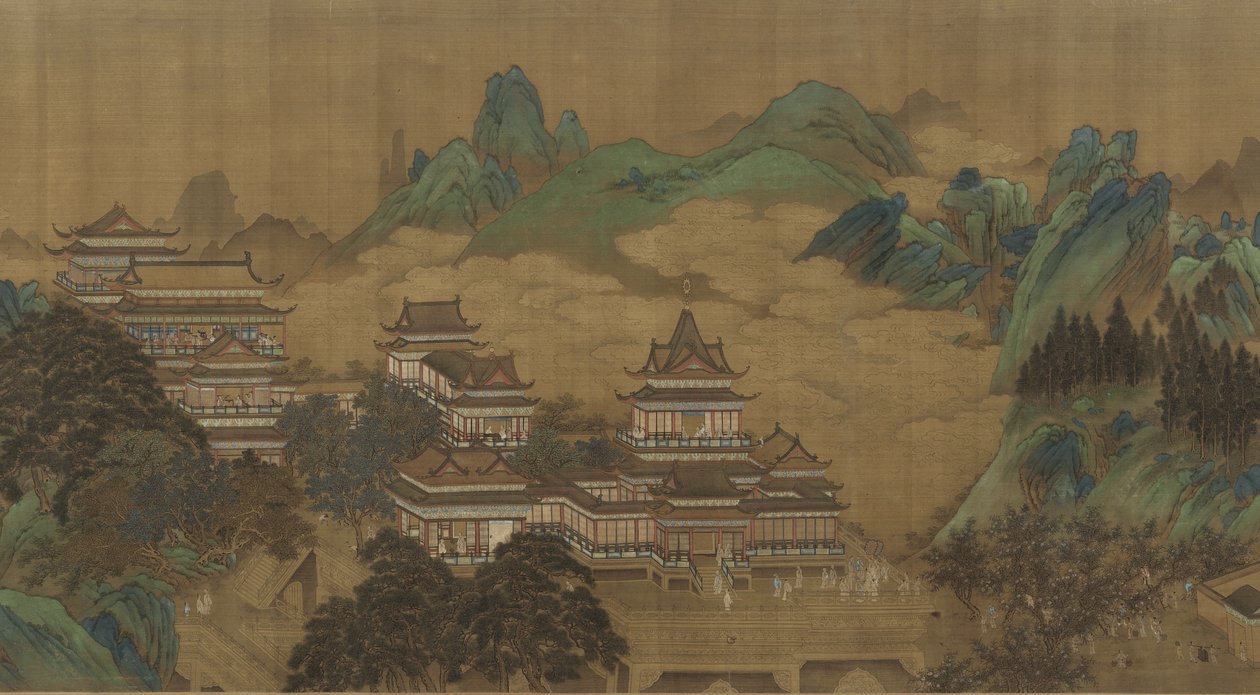 O Festival do Pessegueiro da Rainha Mãe do Ocidente, dinastia Ming ou Qing, do século XVII-XVIII de Chinese School