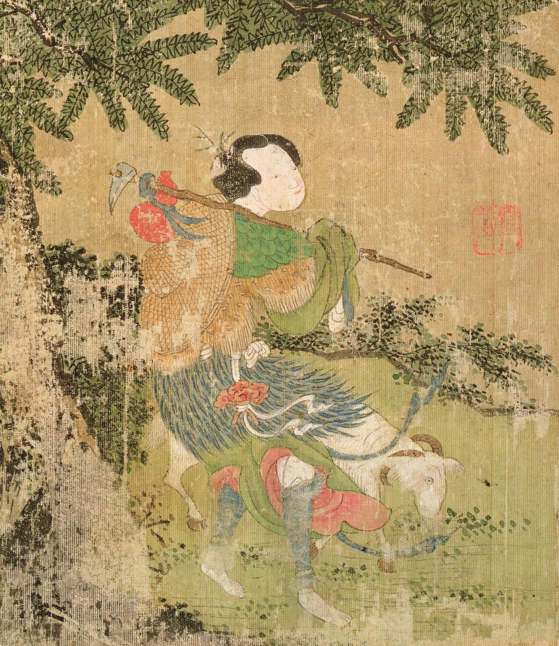 O Viajante, 1700 (wc on silk) de Chinese School