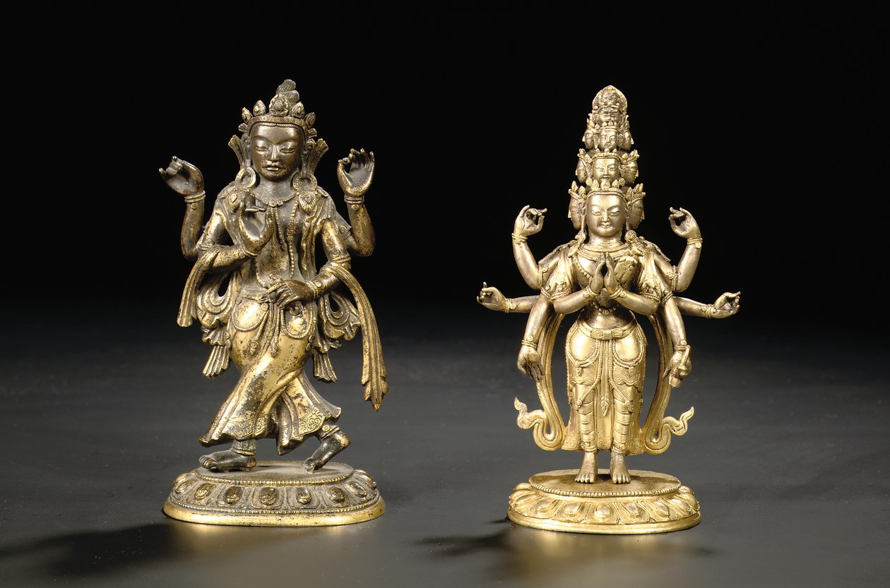 Figura Tibeto chinesa de um bodhisattva de Chinese School