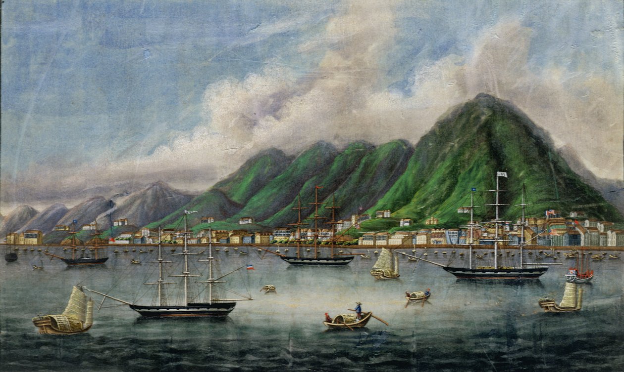 Ilha Victoria, Hong Kong, c.1865 de Chinese School