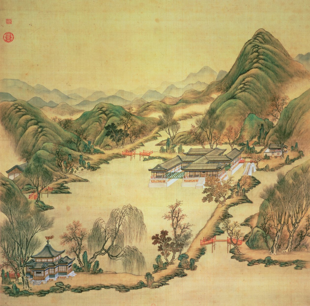 Vista do Palácio de Verão, Pequim (cor de seda) de Chinese School