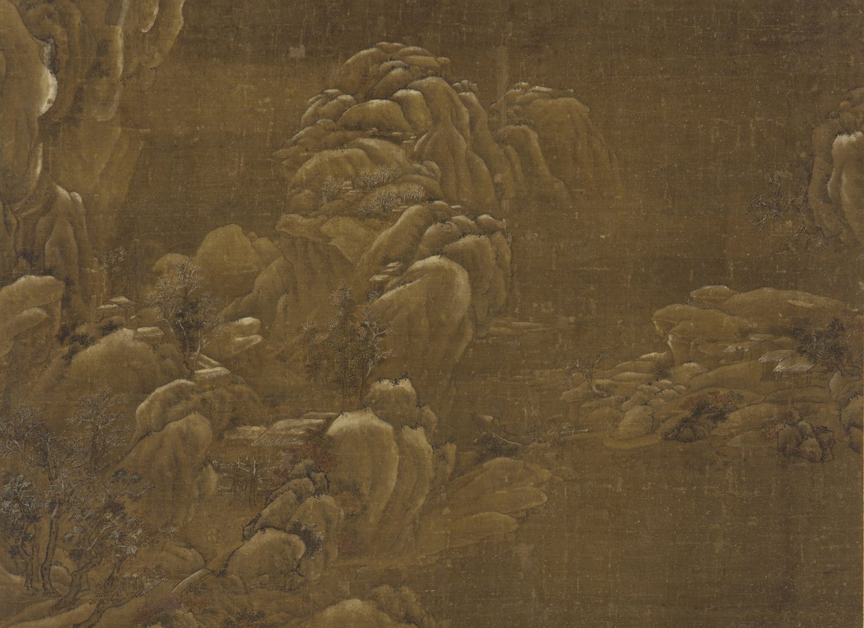 Paisagem de inverno, dinastia Ming ou Qing, século XV-XVIII de Chinese School