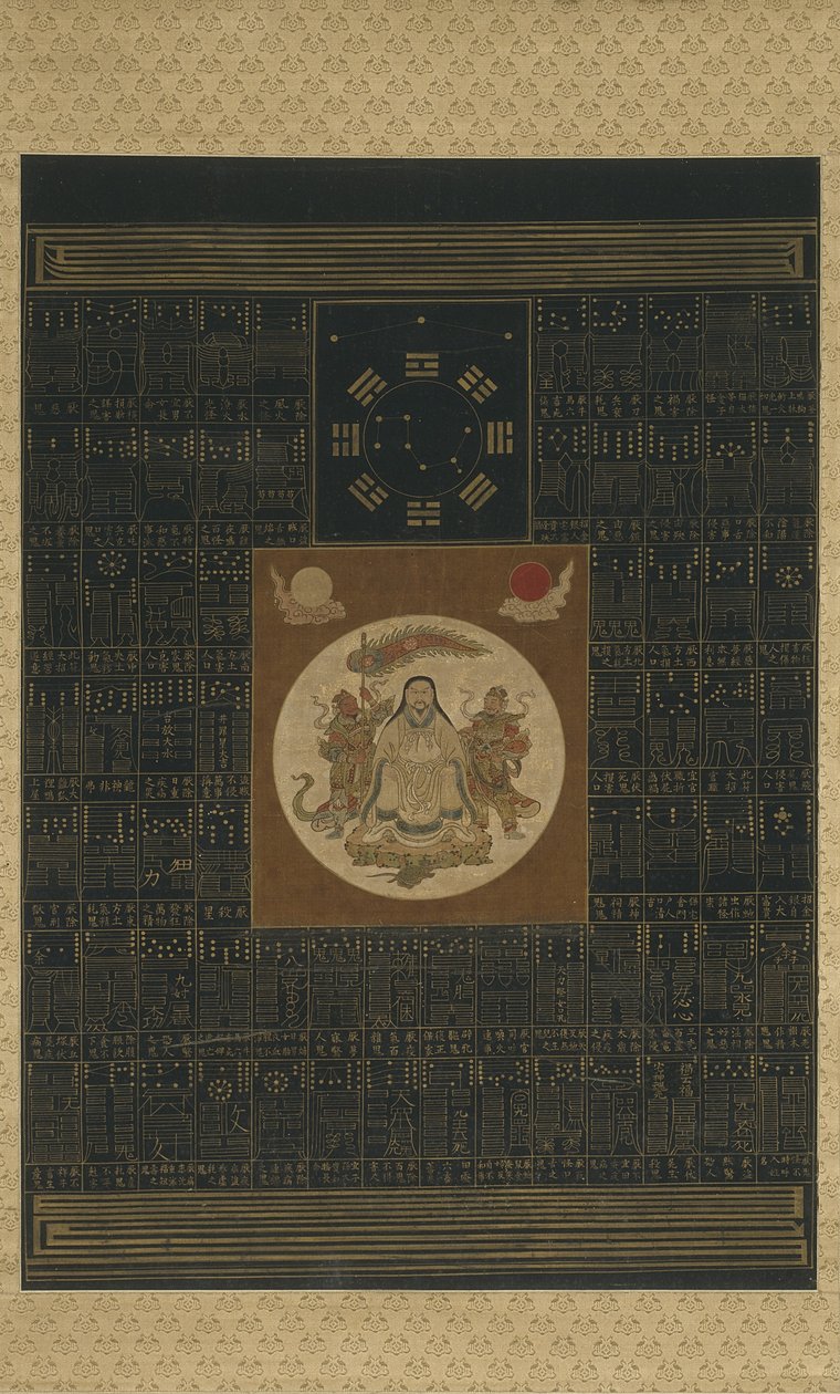 Zhenwu com os Oito Trigramas, a Ursa Maior e Talismãs, Dinastia Qing de Chinese School