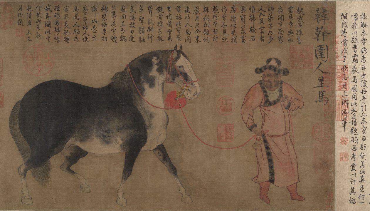 Garanhão com noivo, handscroll de Chinese School Chinese School