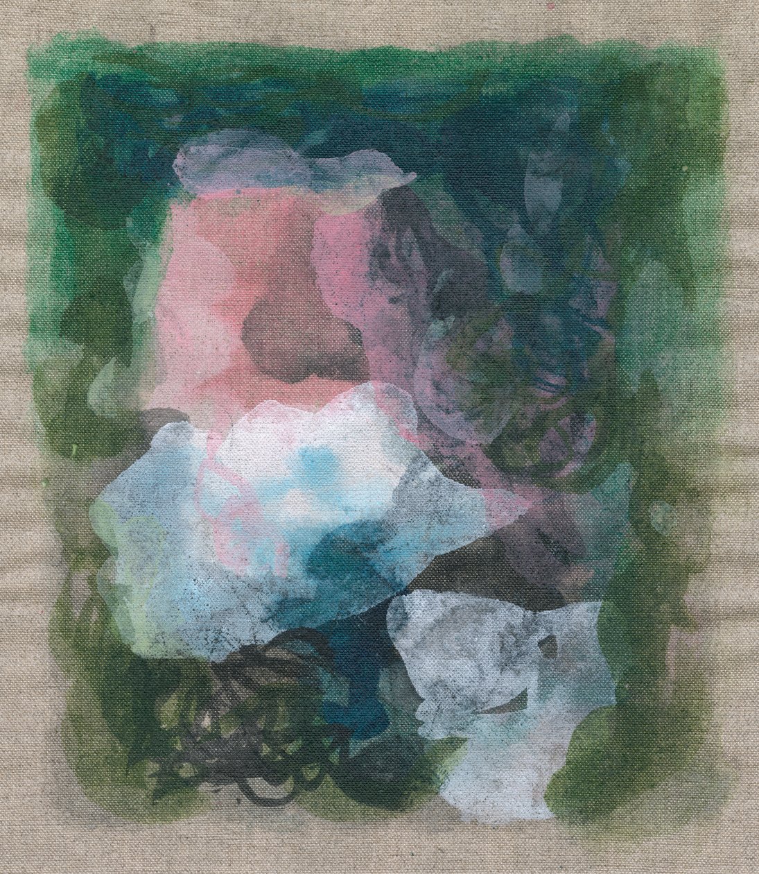 Composição abstrata II, 2023 (técnica mista - tinta acrílica e carvão sobre linho) de Ching Fun Tso
