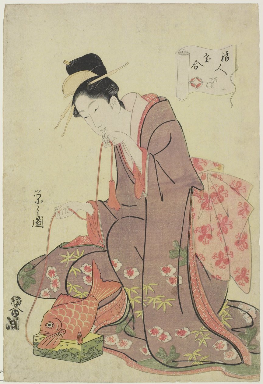 Deus Ebisu (O Deus da Riqueza), 1794 de Chobunsai Eishi