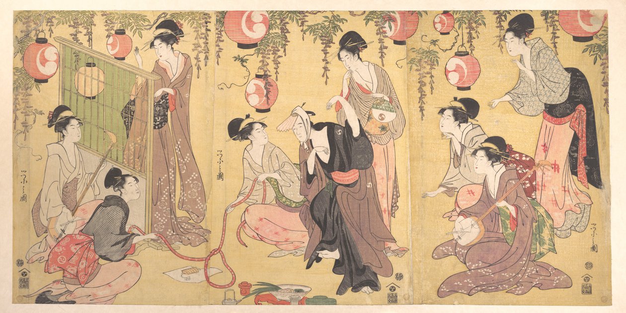 Uma paródia de Yuranosuke no bairro da diversão de Chobunsai Eishi