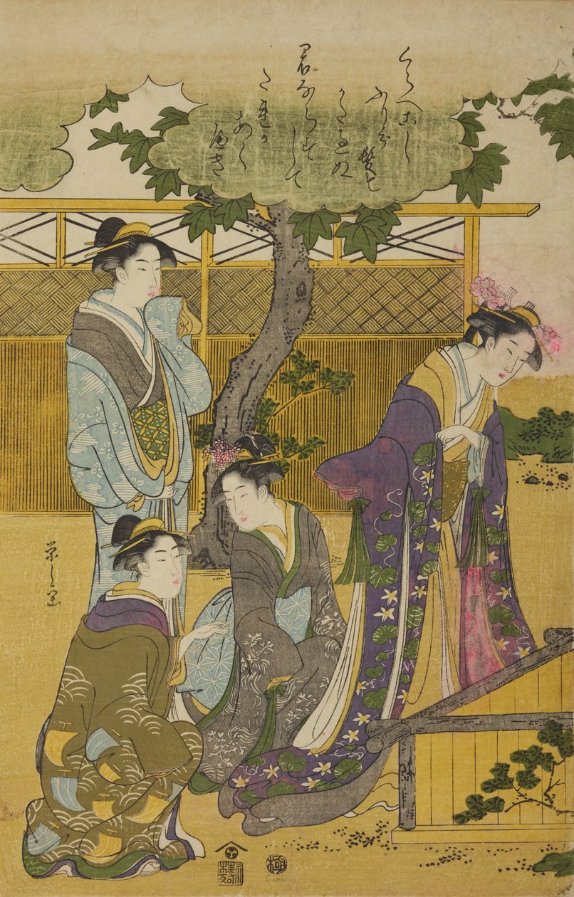 Quatro mulheres junto ao poço de Chobunsai Eishi