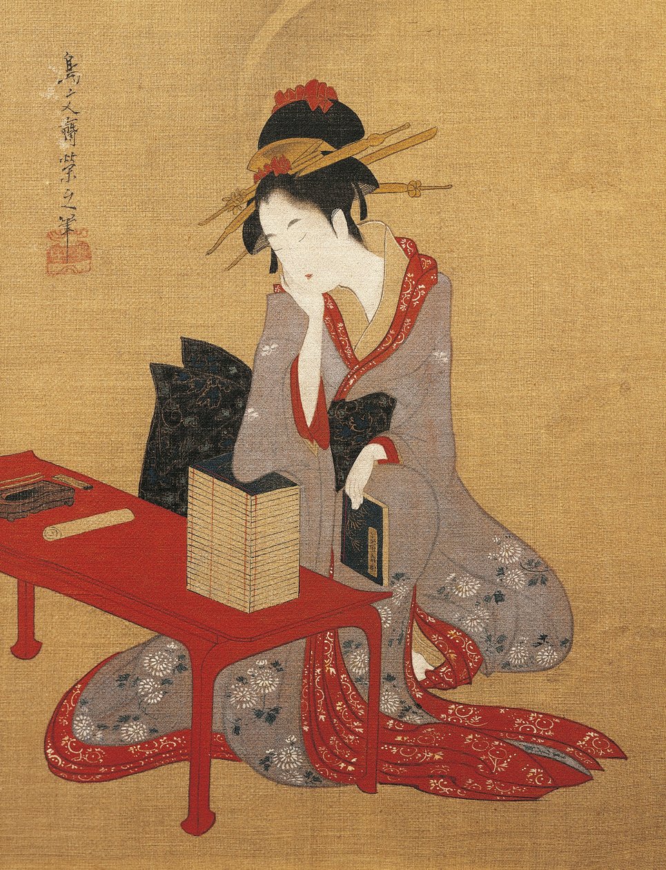 Dreamy Oiran (prostituta de alto nível) de Chobunsai Eishi