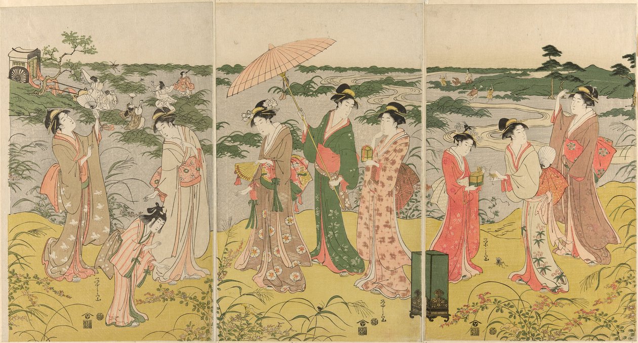 Paródia da caça aos insetos da corte de Chobunsai Eishi