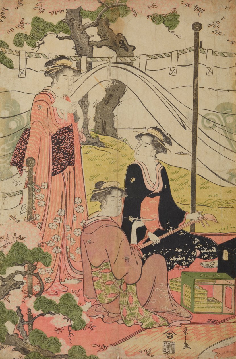 Piquenique junto à água de Chobunsai Eishi