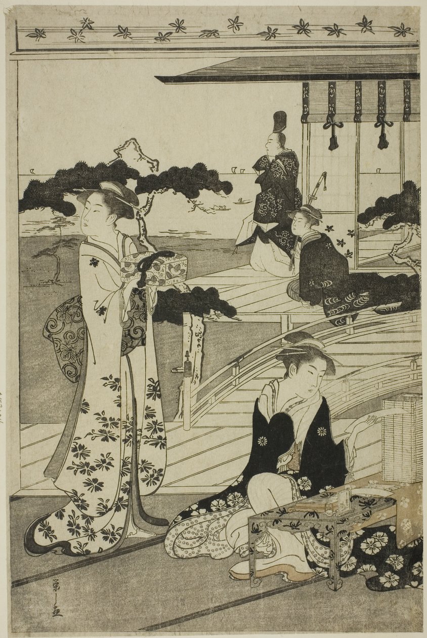 Suma, da série "A Fashionable Parody of the Tale of Genji (Furyu yatsushi Genji)" de Chobunsai Eishi